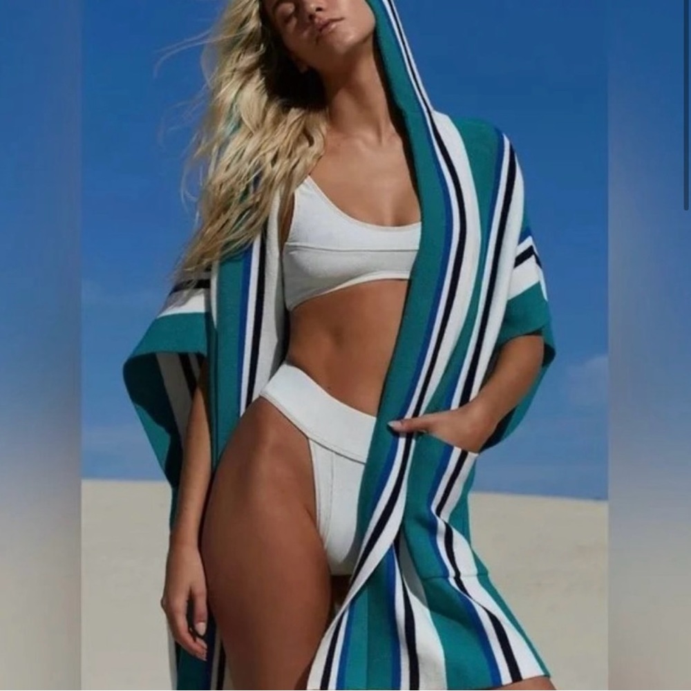 NWT Free People All I Need Striped Hooded Poncho